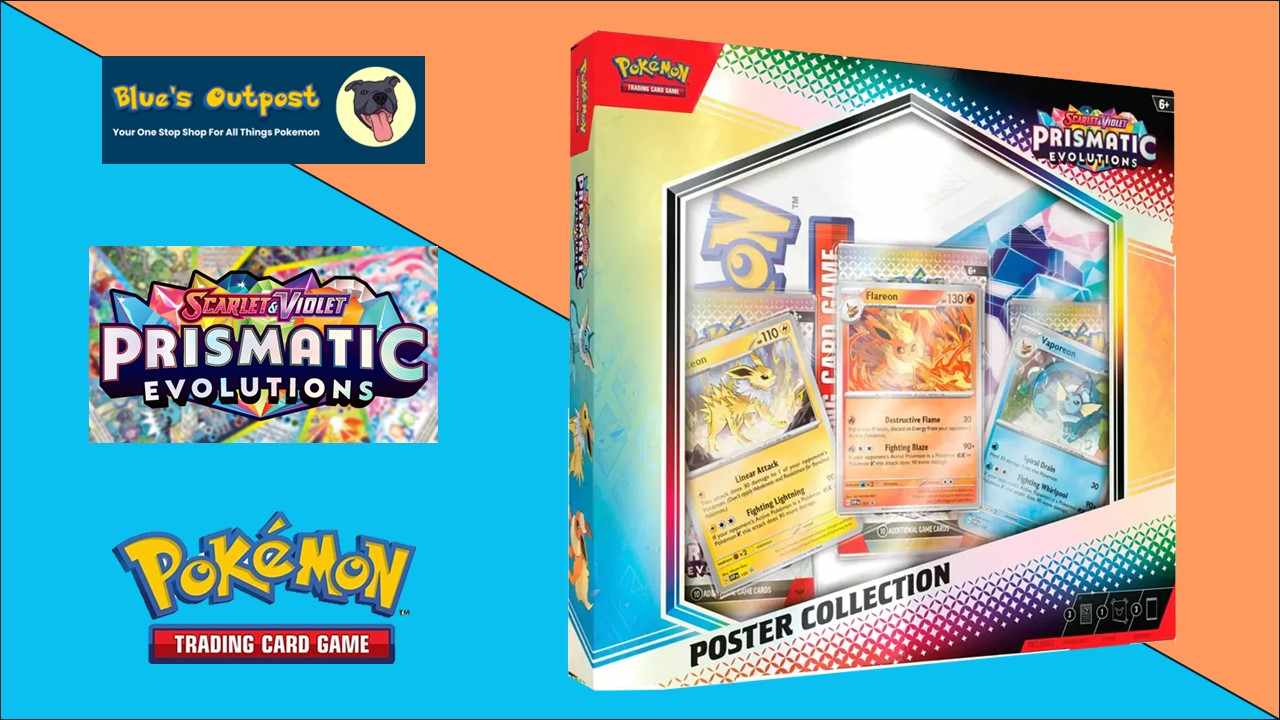 Prismatic Evolutions Poster Collection Pokemon SV: 8.5 Blue's Outpost Prismatic Evolutions Poster Collection Pokemon SV: 8.5 Blue's Outpost