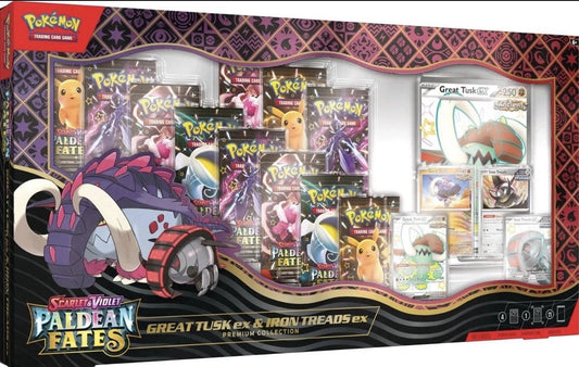 Paldean Fates Great Tusk ex & Iron Treads ex Premium Collection - SV: Paldean Fates (PAF) - Blue's Outpost