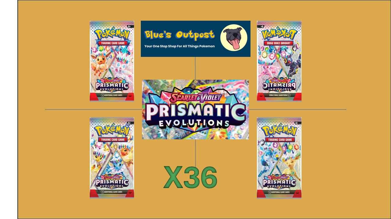 Pokemon Prismatic Evolutions x36 TCG Booster Packs - Blue's Outpost