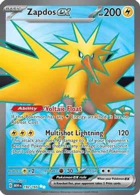 Zapdos ex - 192/165 - Pokemon SV: Scarlet & Violet 151 (MEW) - Blue's Outpost